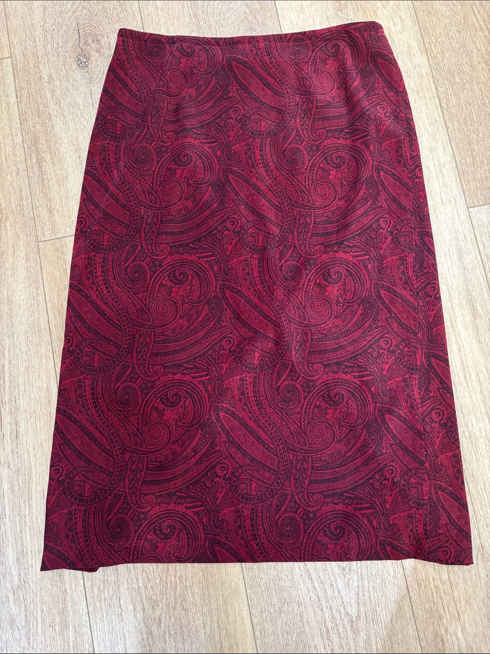 Talbots Burgundy Paisley Pencil Skirt